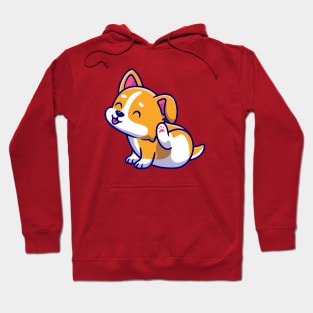 Cute Corgi Scratching Ear Cartoon Hoodie